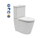 Johnson Suisse Raised Height Back To Wall Rimless Flush Toilet Suite with Soft Close Seat - White (4 Star)